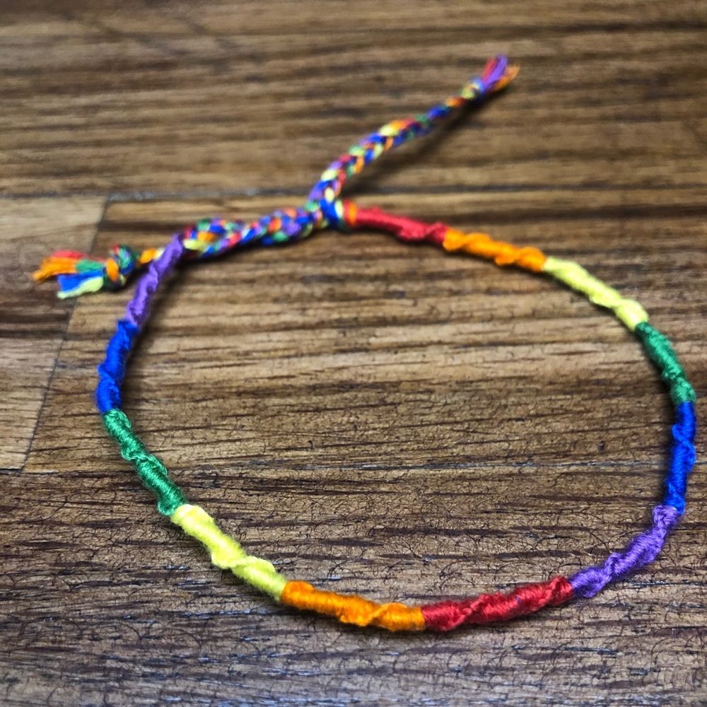 Rainbow Staircase Friendship Bracelet Handmade